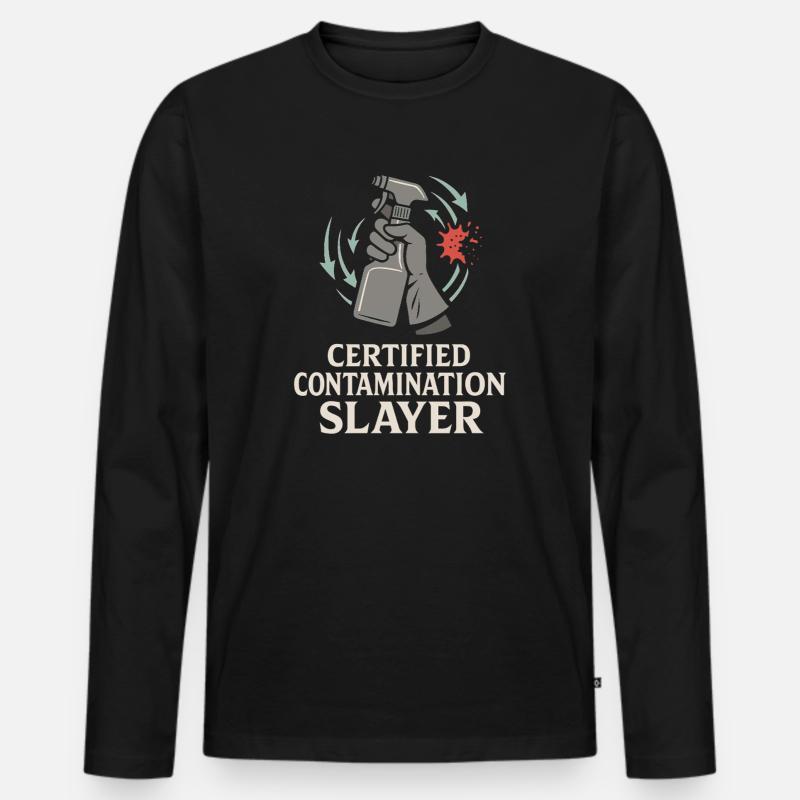 Reinraumtechniker Kontrollierte Umgebung - Männer Premium Bio Langarmshirt - Schwarz