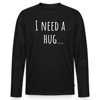 J’ai besoin d’une énorme somme d’argent - T-shirt manches longues Premium bio Homme - noir - Devant - Nico (187cm)