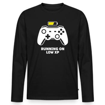 Running on Low XP Controller - Men's Premium Organic Long Sleeve Shirt - black - Front - Nico (187cm)