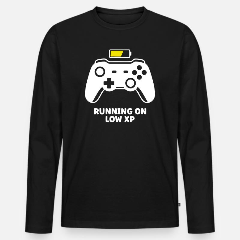 Running on Low XP Controller - Men's Premium Organic Long Sleeve Shirt - black
