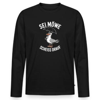 Be seagull fuck it Mouette humoristique avec - T-shirt manches longues Premium bio Homme - noir - Devant - Nico (187cm)