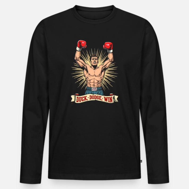 Boxer  - Männer Premium Bio Langarmshirt - Schwarz