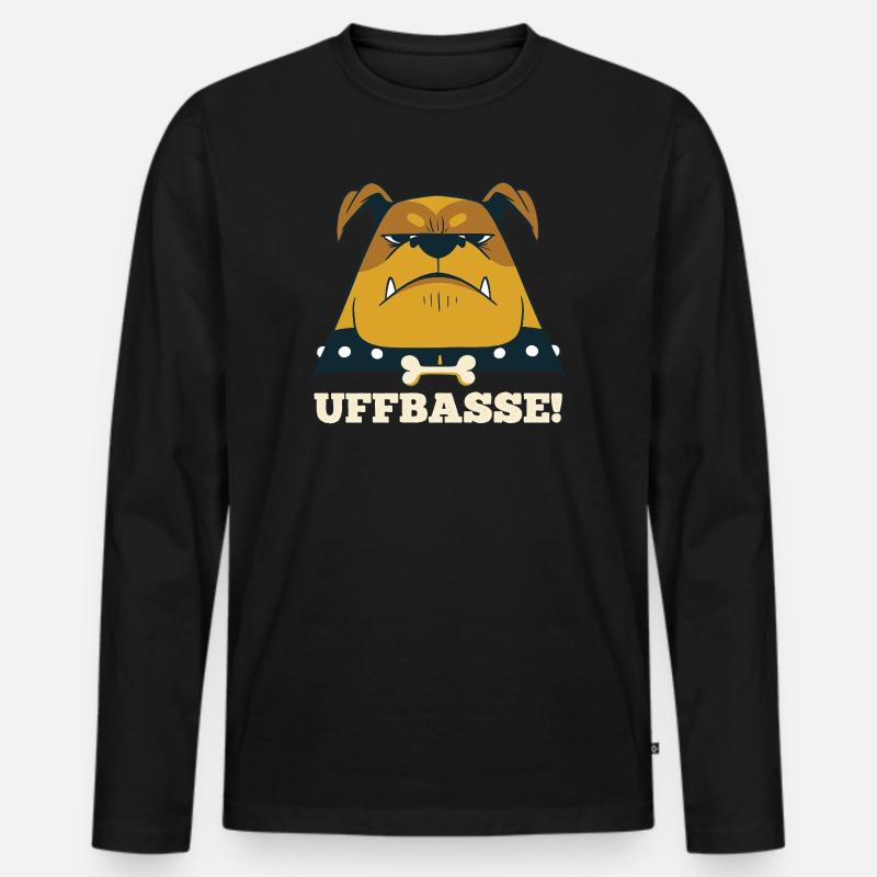 Wütender Mannheimer Hund -  Uffbasse Monnem - Männer Premium Bio Langarmshirt - Schwarz