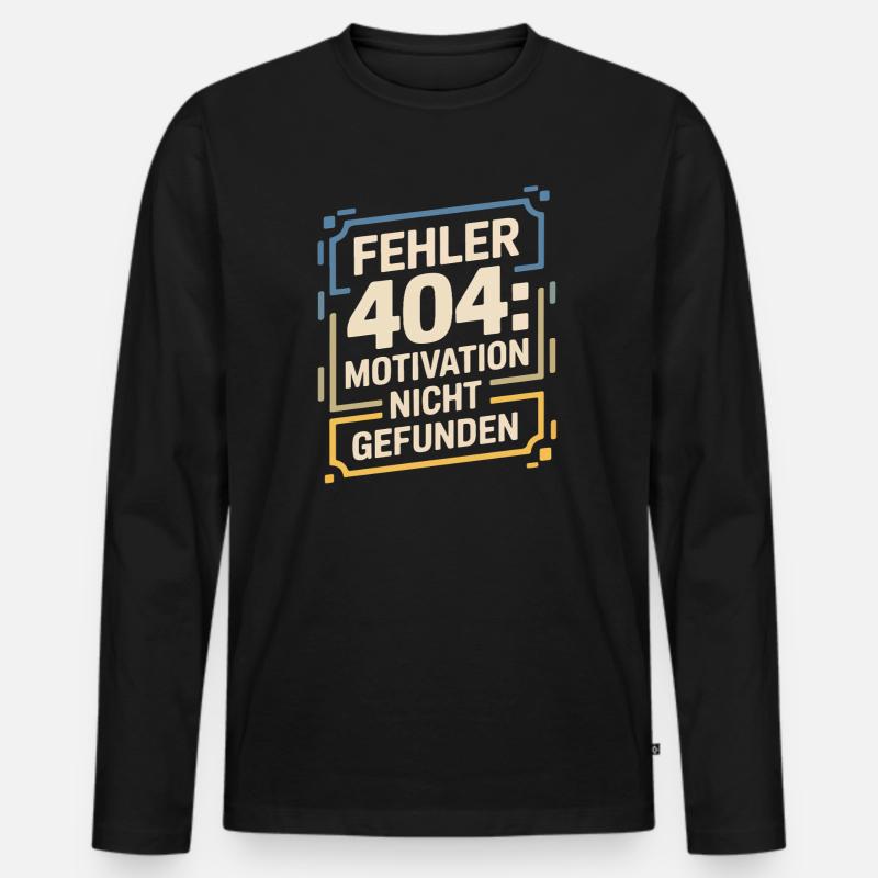 Error 404: Motivation not found - Men's Premium Organic Long Sleeve Shirt - black