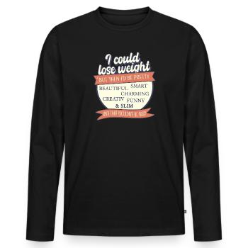 Je pourrais perdre du poids, mais ce serait injuste - T-shirt manches longues Premium bio Homme - noir - Devant - Nico (187cm)