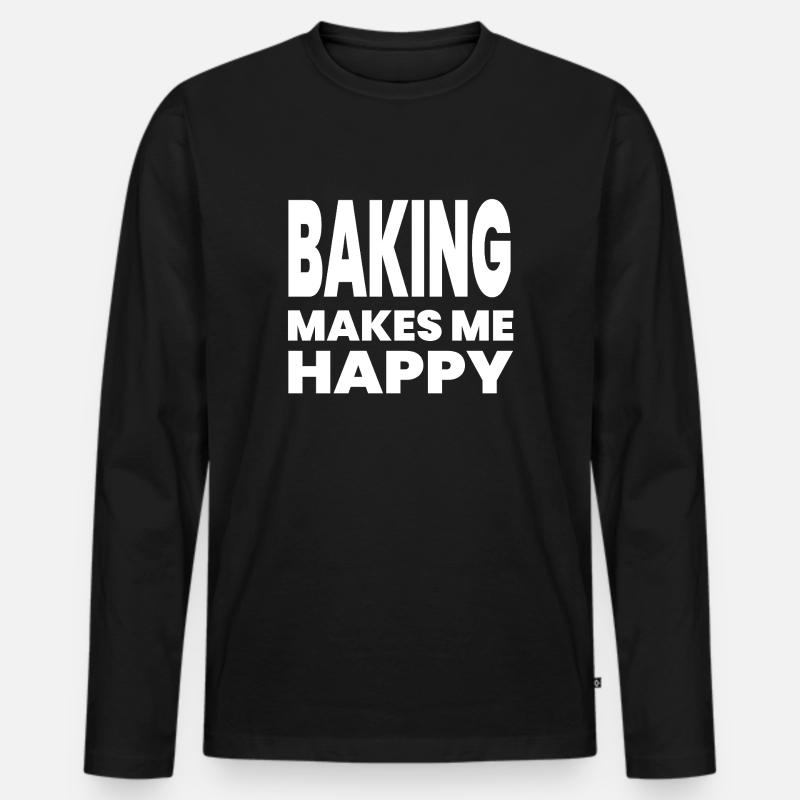 Backen - Männer Premium Bio Langarmshirt - Schwarz