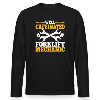Mechanic Mechatronics Technician Handyman Gift - Men's Premium Organic Long Sleeve Shirt - black - Front - Nico (187cm)
