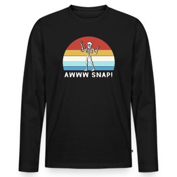 Bone Fracture Halloween Skeleton Bone Arm Fracture - Men's Premium Organic Long Sleeve Shirt - black - Front - Nico (187cm)