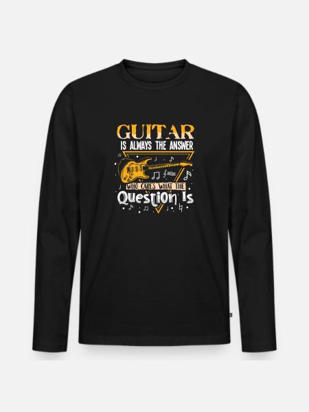 Guitar Guitar Player Musician Guitarist - Men's Premium Organic Long Sleeve Shirt - black