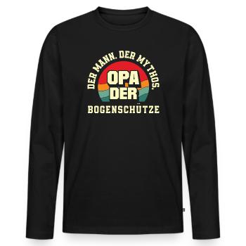 I go archery - Men's Premium Organic Long Sleeve Shirt - black - Front - Nico (187cm)