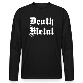 T-shirt Death Metal Glyphs - T-shirt manches longues Premium bio Homme - noir - Devant - Nico (187cm)