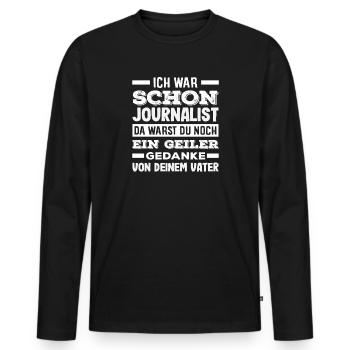 C’est drôle : j’ai été reporter, journaliste - T-shirt manches longues Premium bio Homme - noir - Devant - Nico (187cm)