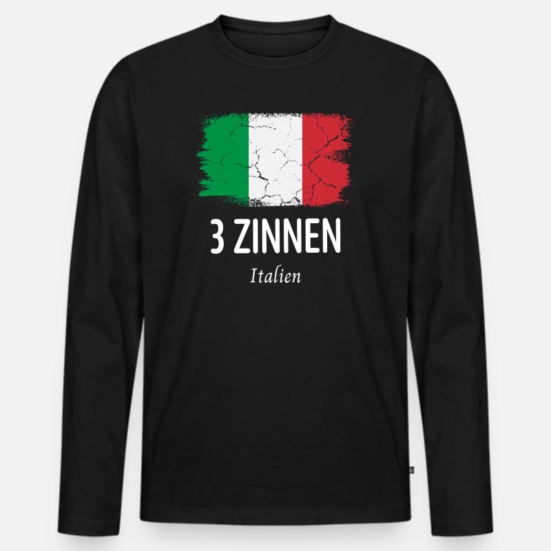 3 Zinnen - Männer Premium Bio Langarmshirt - Schwarz