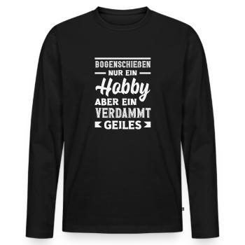 I go archery - Men's Premium Organic Long Sleeve Shirt - black - Front - Nico (187cm)