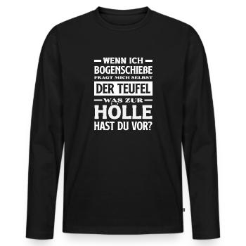 I go archery - Men's Premium Organic Long Sleeve Shirt - black - Front - Nico (187cm)