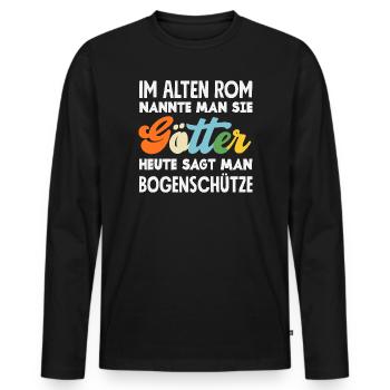 I go archery - Men's Premium Organic Long Sleeve Shirt - black - Front - Nico (187cm)