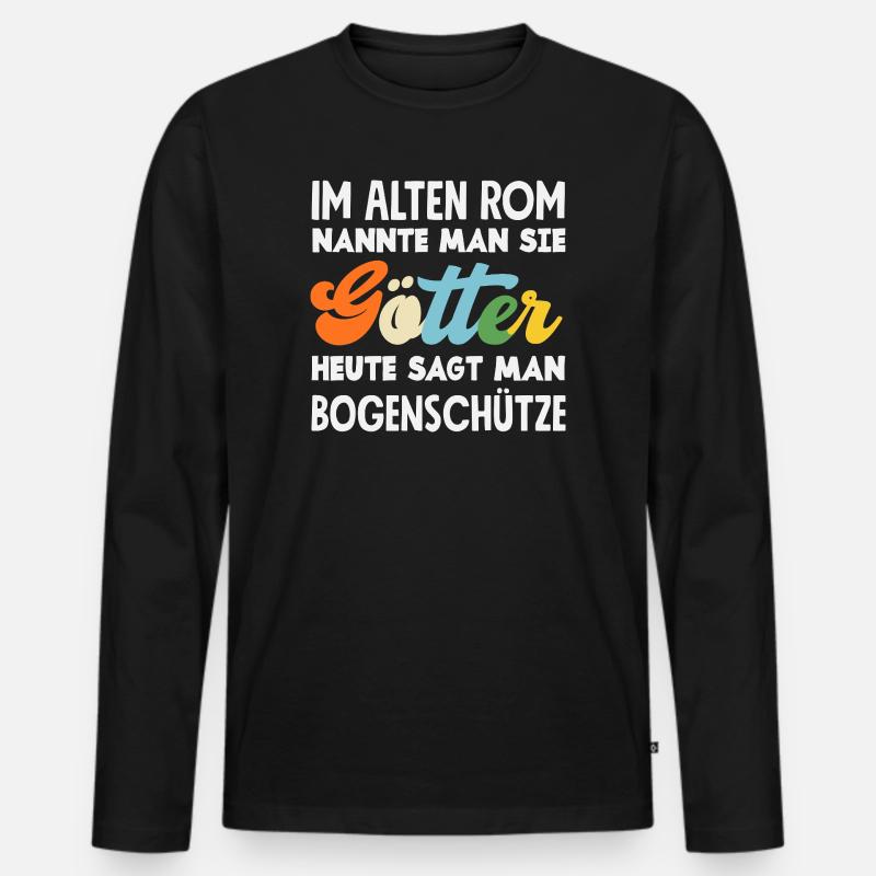 Ich gehe Bogenschießen - Männer Premium Bio Langarmshirt - Schwarz