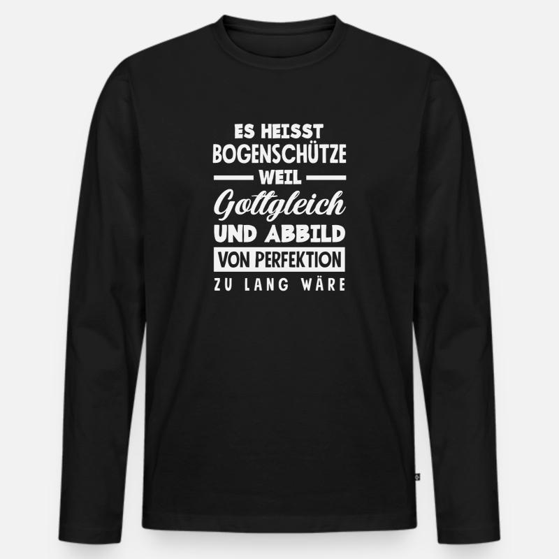 Ich gehe Bogenschießen - Männer Premium Bio Langarmshirt - Schwarz