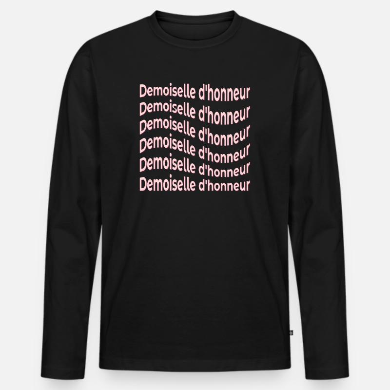 Brautjungfer Braut - Männer Premium Bio Langarmshirt - Schwarz