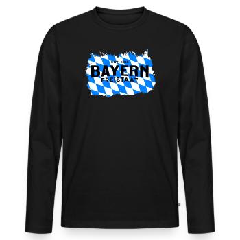 Free State of Bavaria – Diamond Flag Design - Men's Premium Organic Long Sleeve Shirt - black - Front - Nico (187cm)