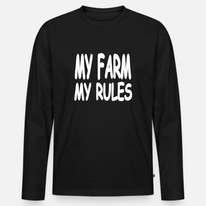Bauernhof - Männer Premium Bio Langarmshirt - Schwarz