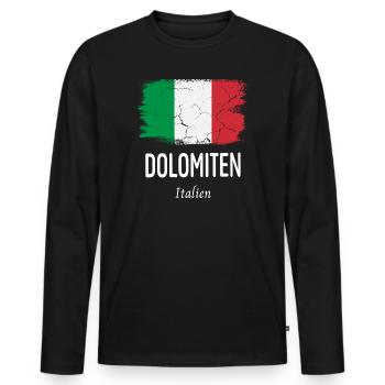 Dolomites - T-shirt manches longues Premium bio Homme - noir - Devant - Nico (187cm)