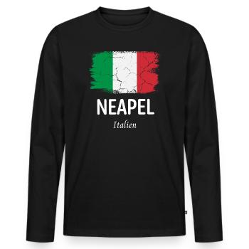 Naples - Men's Premium Organic Long Sleeve Shirt - black - Front - Nico (187cm)