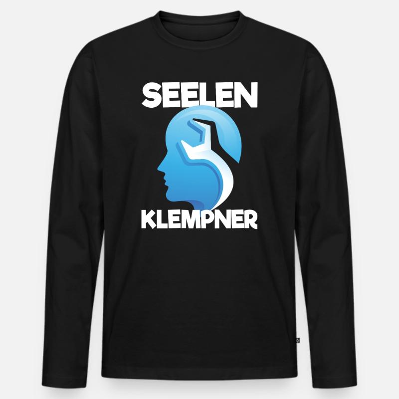 Seelenklempner - Männer Premium Bio Langarmshirt - Schwarz