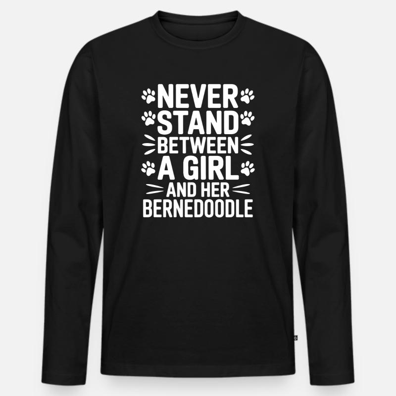 Bernedoodle Spruch Mädchen Bernedoodle Geschenk - Männer Premium Bio Langarmshirt - Schwarz