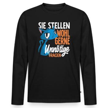 Ils aiment probablement poser des questions inutiles - T-shirt manches longues Premium bio Homme - noir - Devant - Nico (187cm)