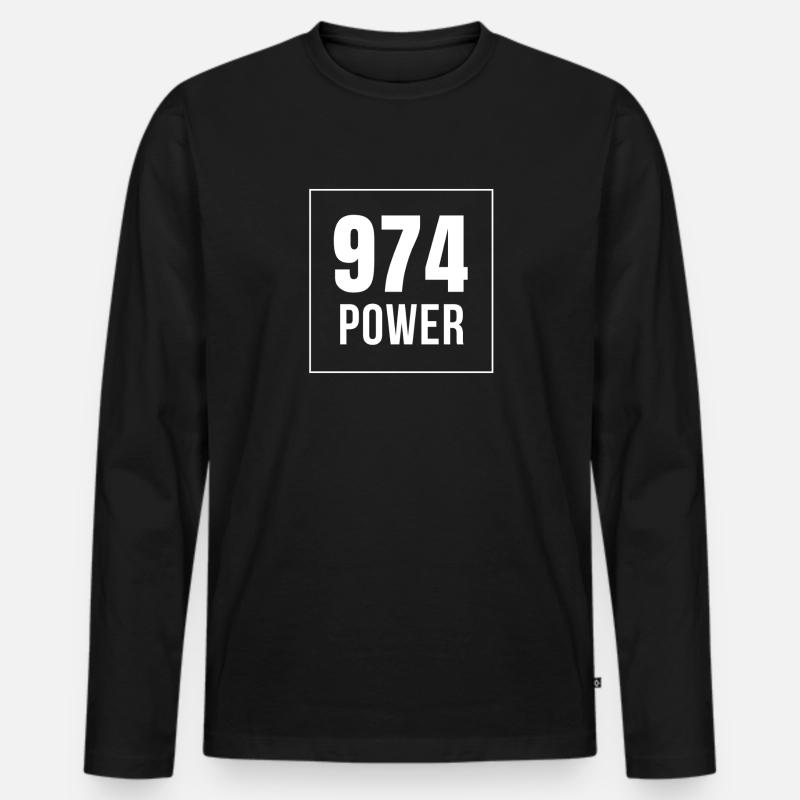 Leistung 974 - Männer Premium Bio Langarmshirt - Schwarz