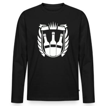 Bier Wappen - Männer Premium Bio Langarmshirt - Schwarz - Vorne - Nico (187cm)