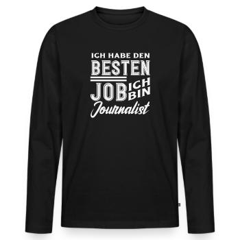 Meilleur emploi : Journaliste d’investigation - T-shirt manches longues Premium bio Homme - noir - Devant - Nico (187cm)