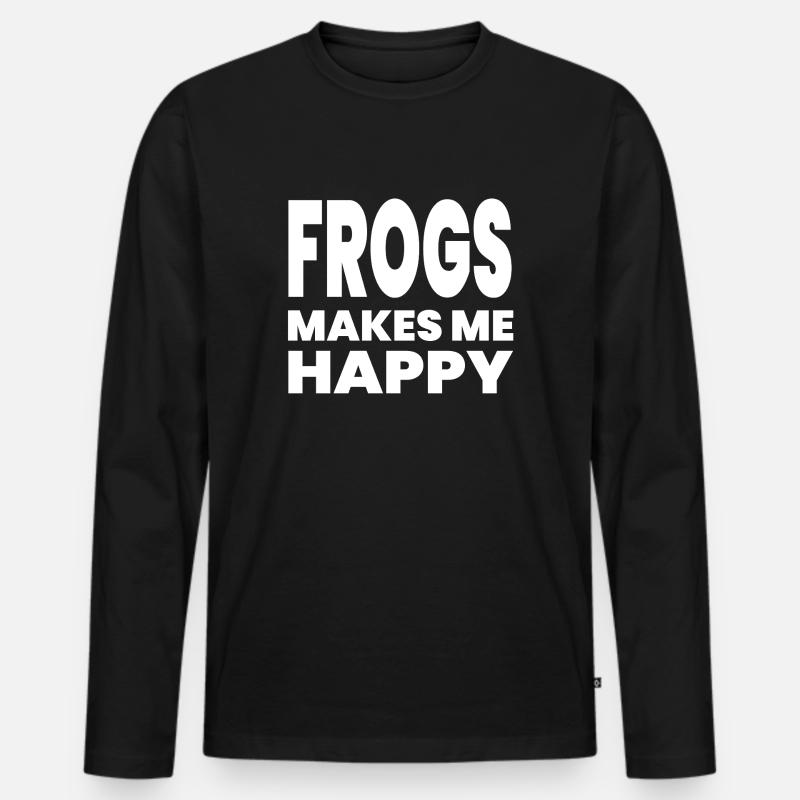 Frösche - Männer Premium Bio Langarmshirt - Schwarz