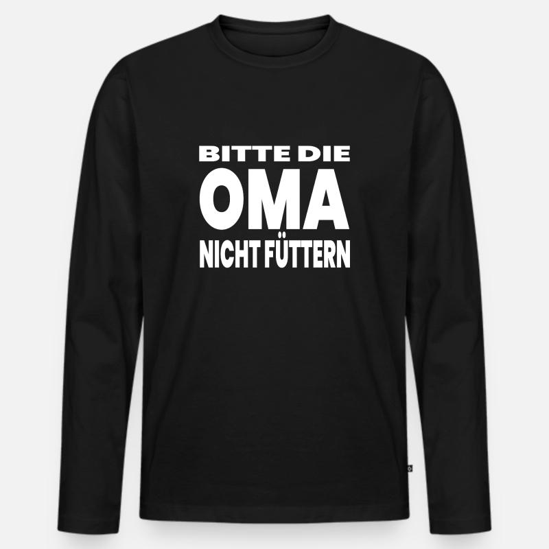 Oma - Männer Premium Bio Langarmshirt - Schwarz