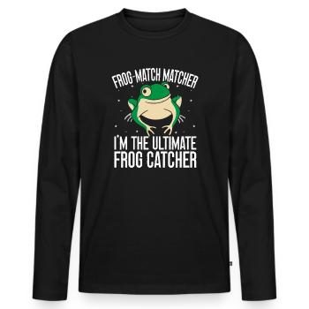 Frog Catcher Frog-Match Matcher Frog - Männer Premium Bio Langarmshirt - Schwarz - Vorne - Nico (187cm)