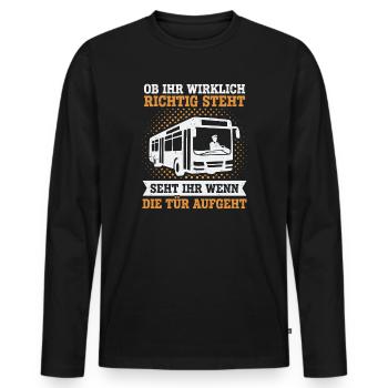 Bus Driver School Bus Driver Bus Driver Bus - Men's Premium Organic Long Sleeve Shirt - black - Front - Nico (187cm)