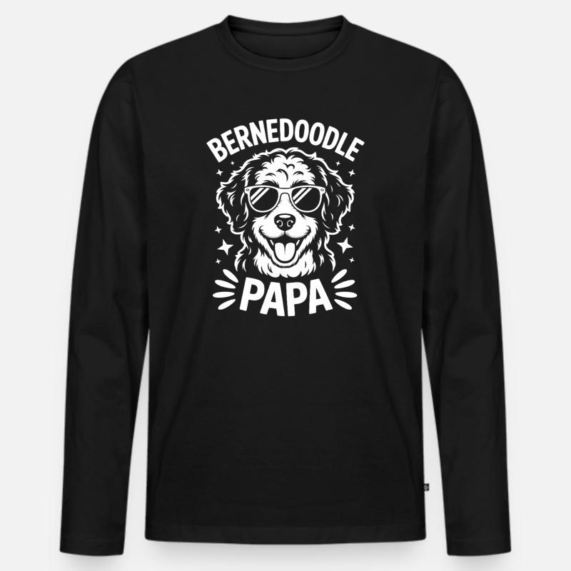 Bernedoodle Spruch Papa Witz Bernedoodle Geschenk - Männer Premium Bio Langarmshirt - Schwarz