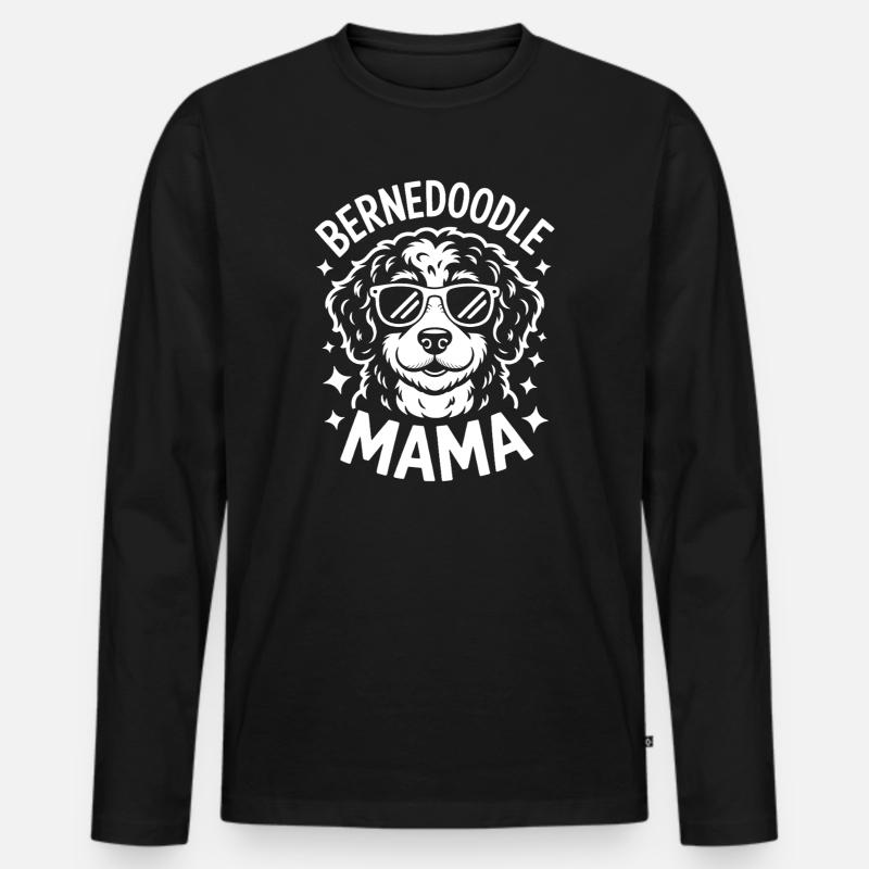Bernedoodle Spruch Mama Witz Bernedoodle Geschenk - Männer Premium Bio Langarmshirt - Schwarz