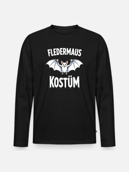 Fledermaus Kostüm Halloween Karneval - Männer Premium Bio Langarmshirt - Schwarz