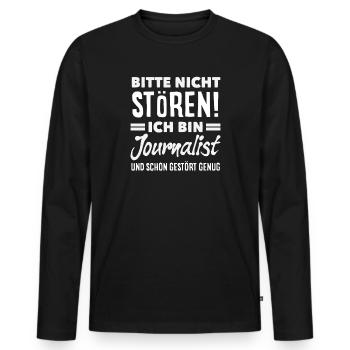 Assez de reporters dérangés journalistes - T-shirt manches longues Premium bio Homme - noir - Devant - Nico (187cm)