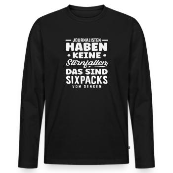 Rides du front Journaliste d’investigation penseur - T-shirt manches longues Premium bio Homme - noir - Devant - Nico (187cm)