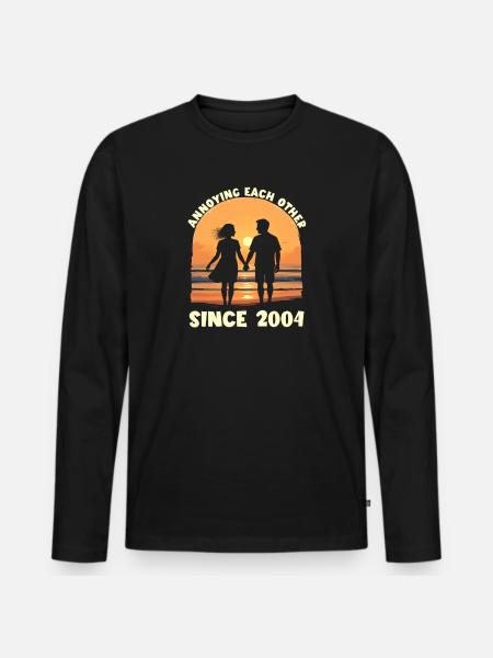 Anniversary of mutual harassment since 2004 - Men's Premium Organic Long Sleeve Shirt - black