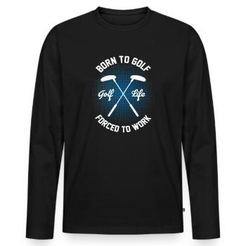 Class Golf Player Leisure Golf Club Design - Men's Premium Organic Long Sleeve Shirt - black - Front - Nico (187cm)