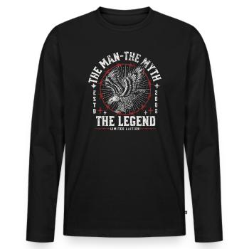 2008 The Man The Myth The Legend Limited Edition  - Männer Premium Bio Langarmshirt - Schwarz - Vorne - Nico (187cm)