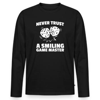 Game Master Board Game Board Game - Men's Premium Organic Long Sleeve Shirt - black - Front - Nico (187cm)