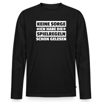 Game Rules Read Board Game Board Game - Men's Premium Organic Long Sleeve Shirt - black - Front - Nico (187cm)