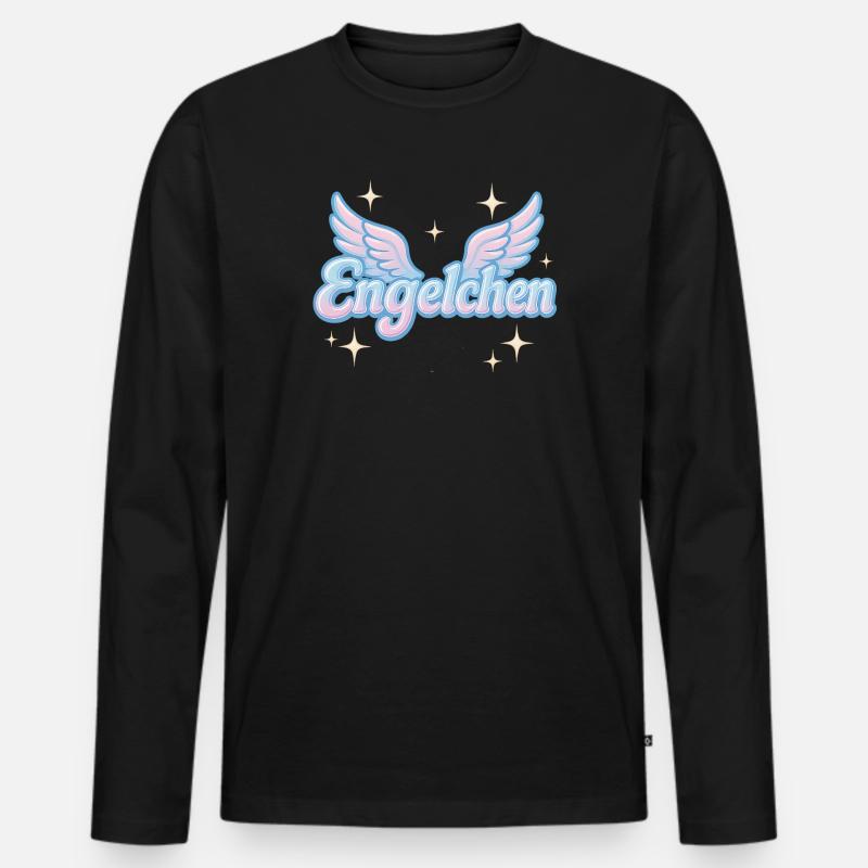 Engelchen / y2k statement spitzname design - Männer Premium Bio Langarmshirt - Schwarz