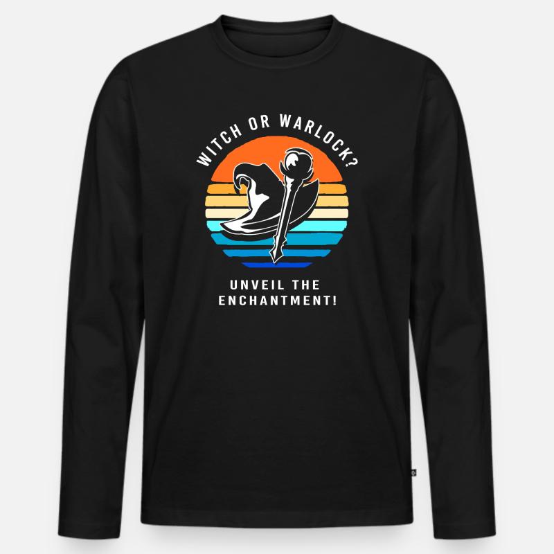 Halloween Gender Reveal - Männer Premium Bio Langarmshirt - Schwarz