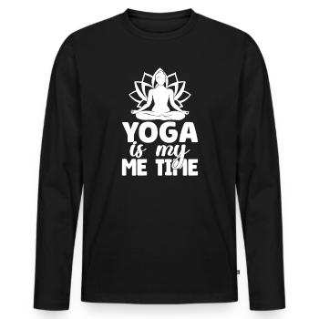 Pilates Enthusiasts Yoga Is My Me Time Pilates - Men's Premium Organic Long Sleeve Shirt - black - Front - Nico (187cm)